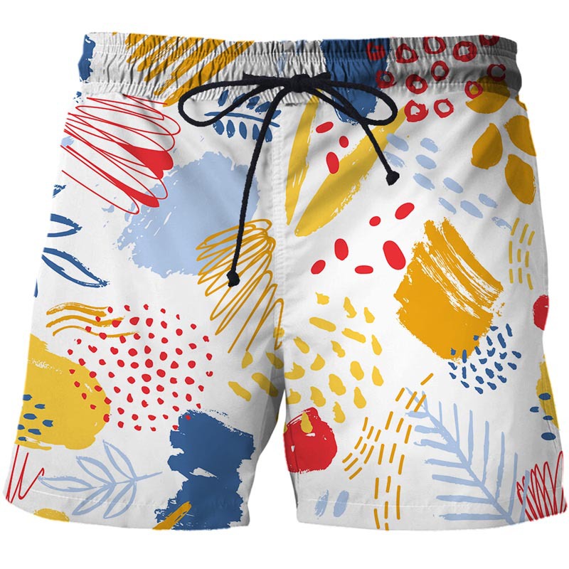 Men Abstract Graffiti Swim Shorts