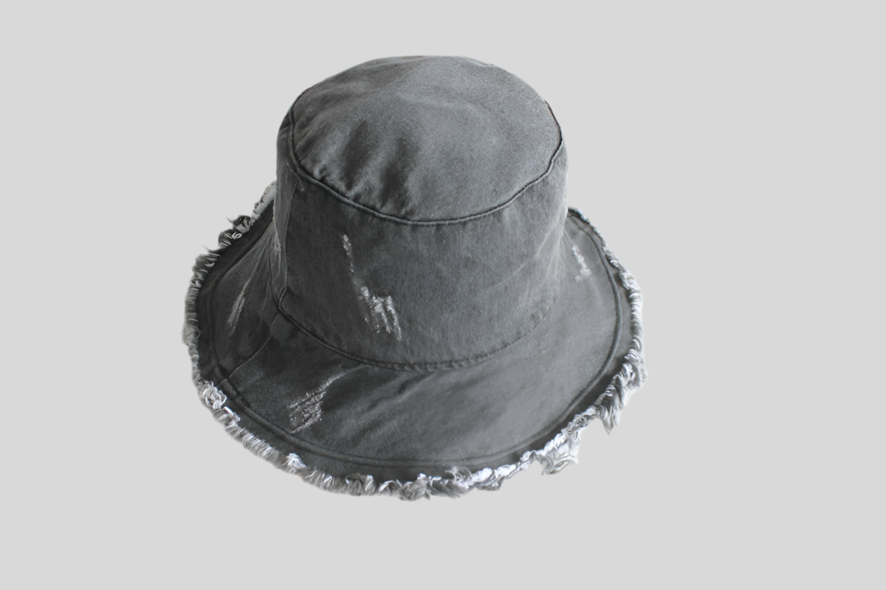 Women Summer Sunshade Raw Edge Denim Bucket Hat