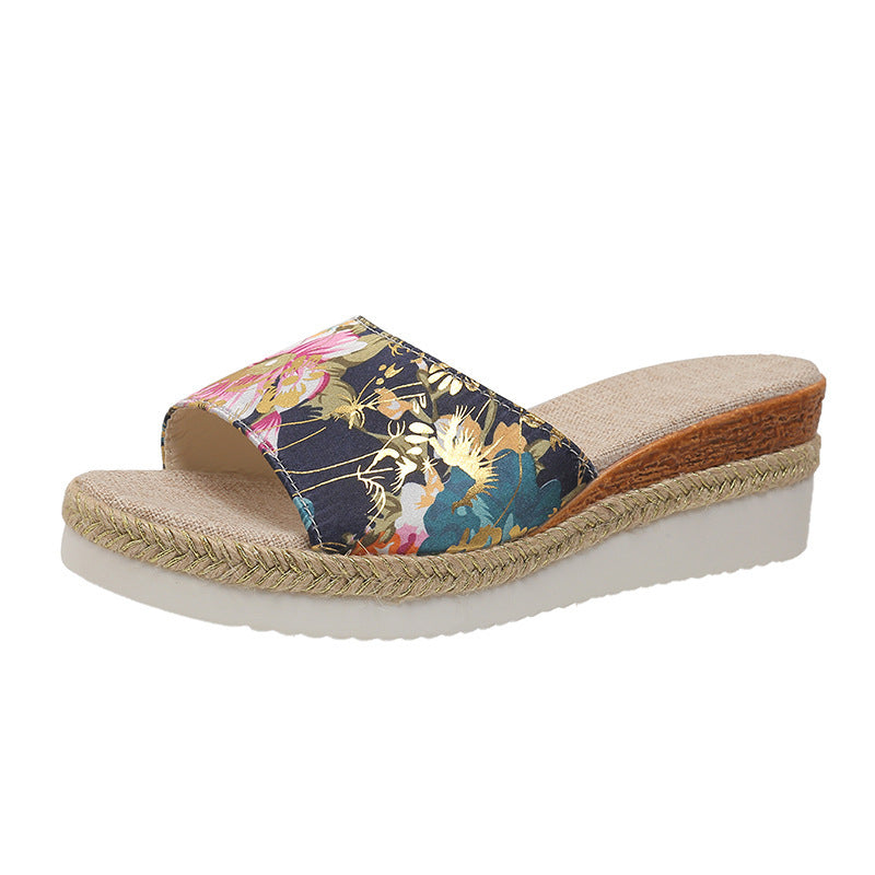 Women's Fashion Platform Vintage Floral Sandals