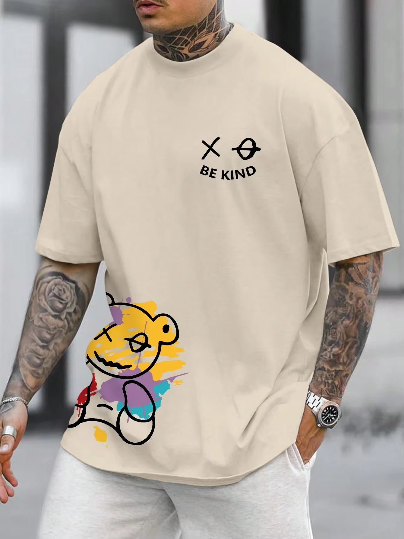 Men's Be Kind Printed 2D T-Shirt