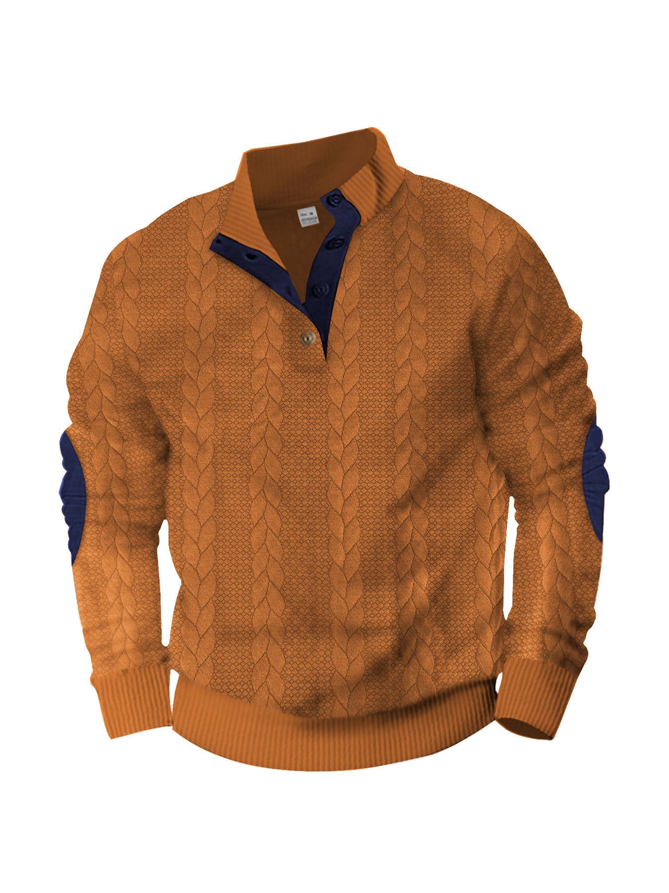 Men’s Jacquard Buckle Embroidered Patch Sweater