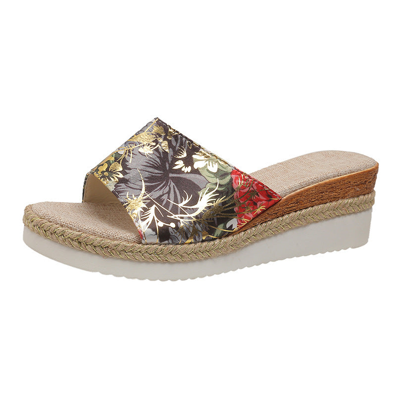 Women's Fashion Platform Vintage Floral Sandals