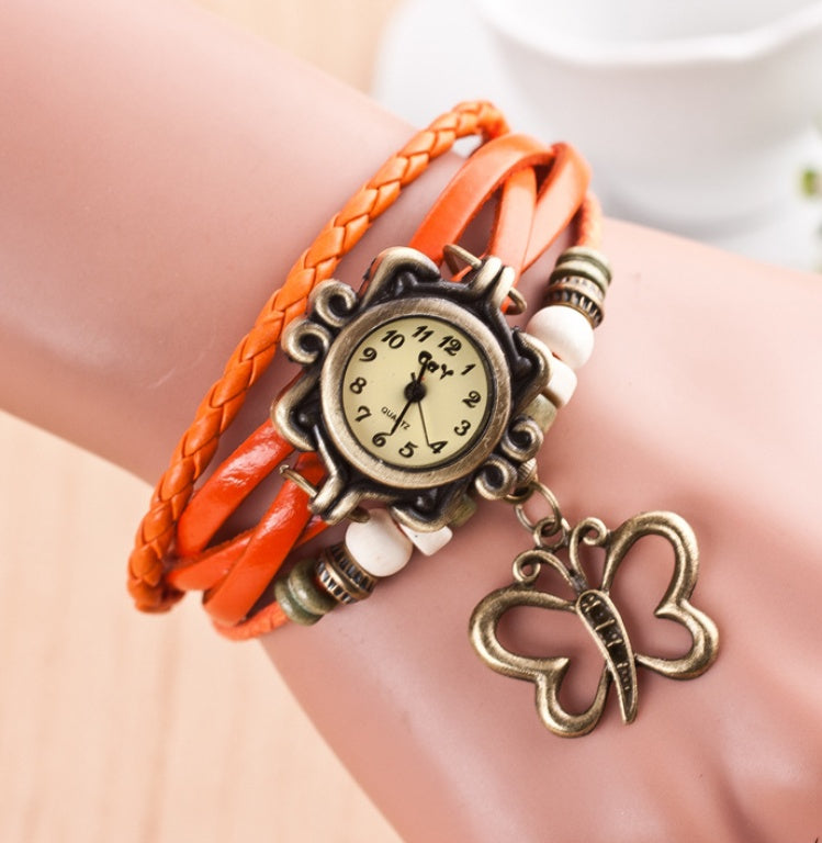 Women Butterfly Pendant Fashion style Watch