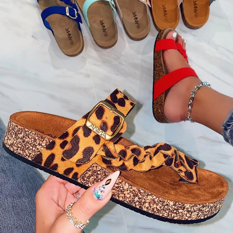 Women Cork Flip Flops Summer Fashion Sandals