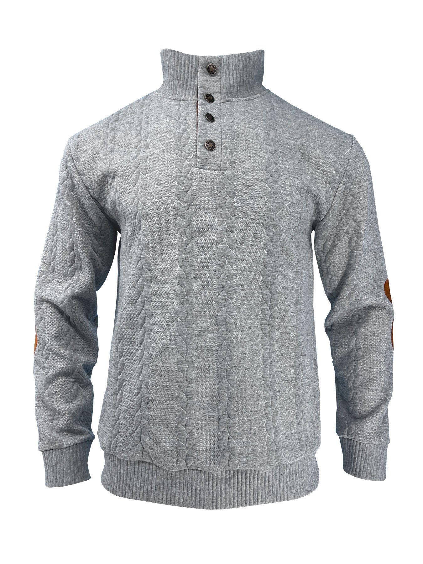 Men’s Jacquard Buckle Embroidered Patch Sweater