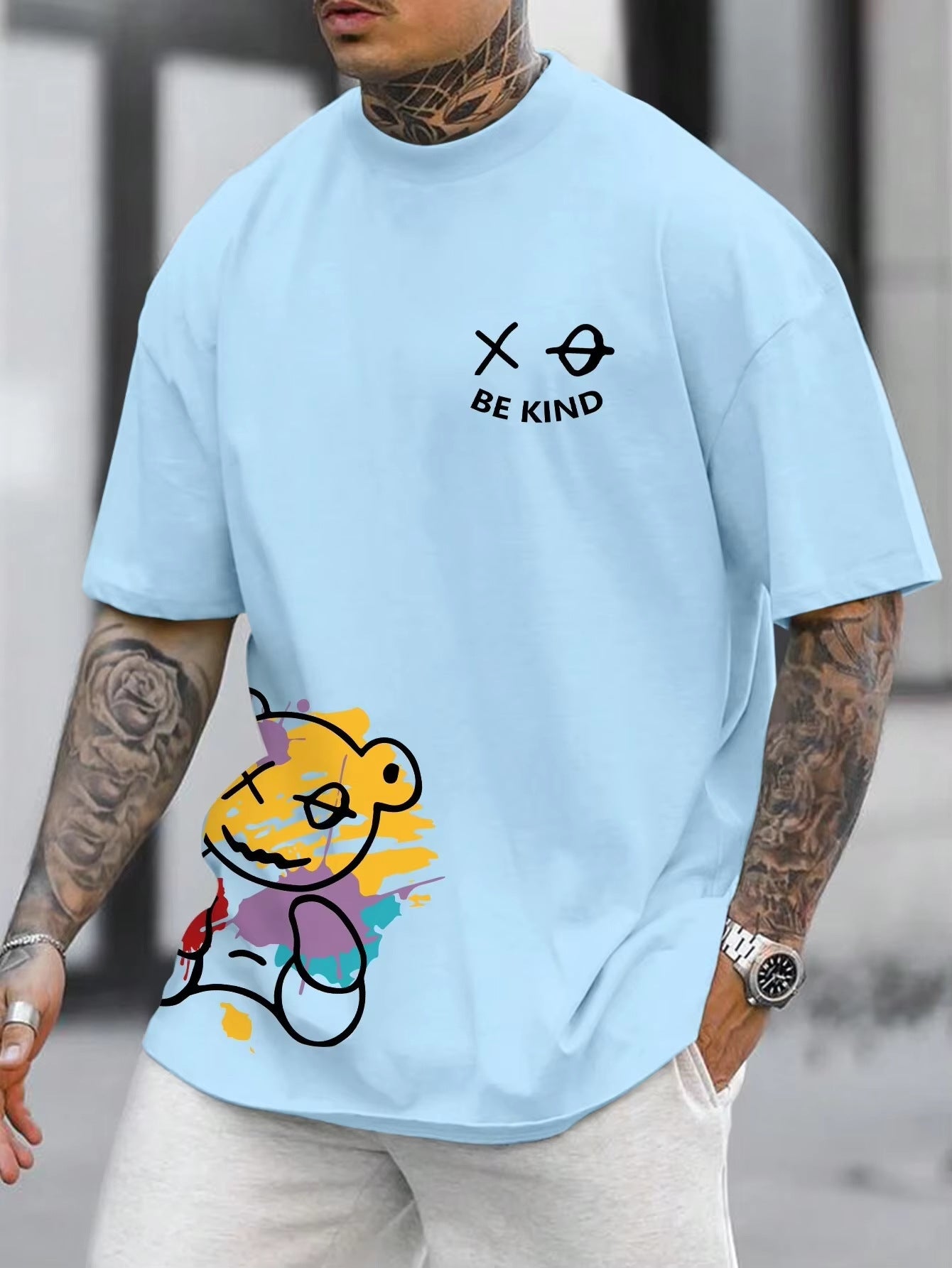 Men's Be Kind Printed 2D T-Shirt