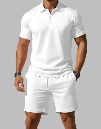 Men's Casual Beach Lapel Summer Comfortable Shorts Set