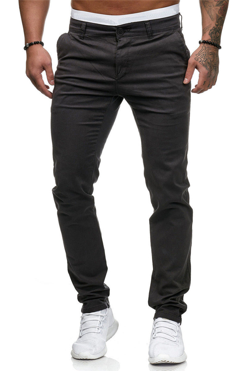 Men's Solid Color Work Casual trousers