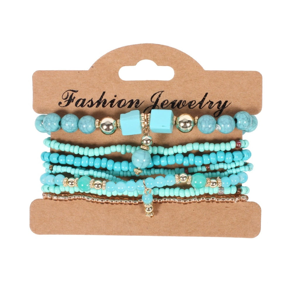 Women Bohemian Handmade Beads Bracelet Set