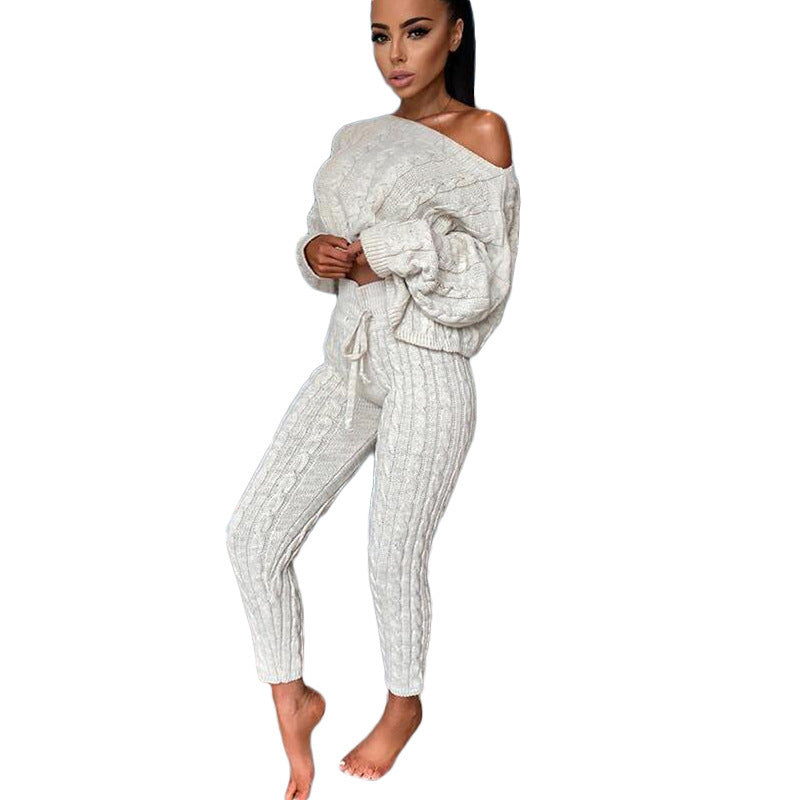 Women Autumn Nights Comfort Me Knitted Two Piece Set
