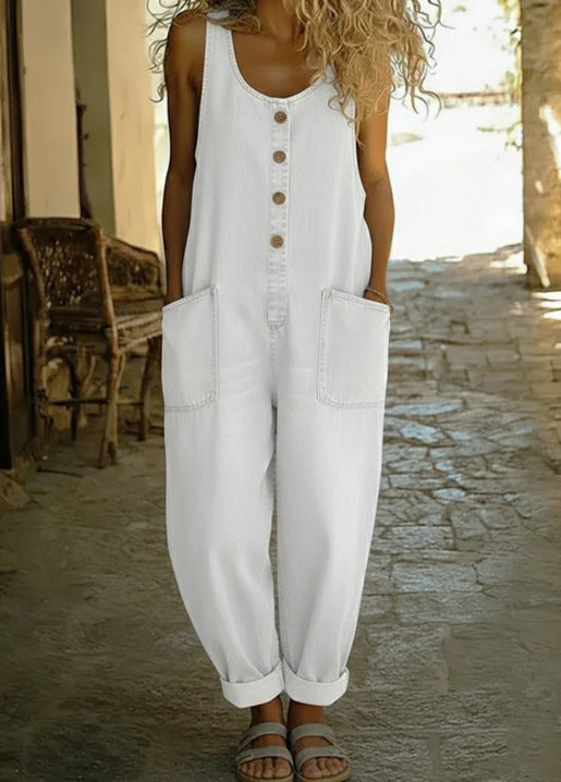 Women's Retro Buckle Up Overalls