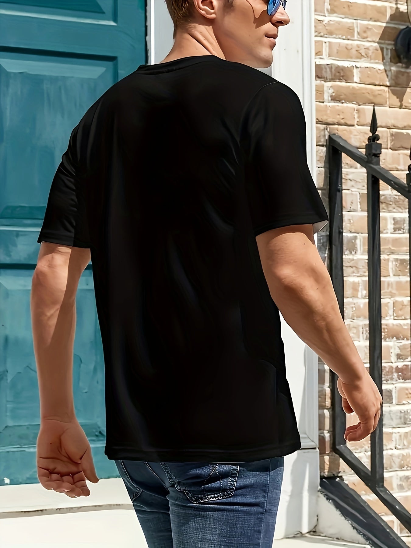 Men Summer Indian Head Pattern T-shirt