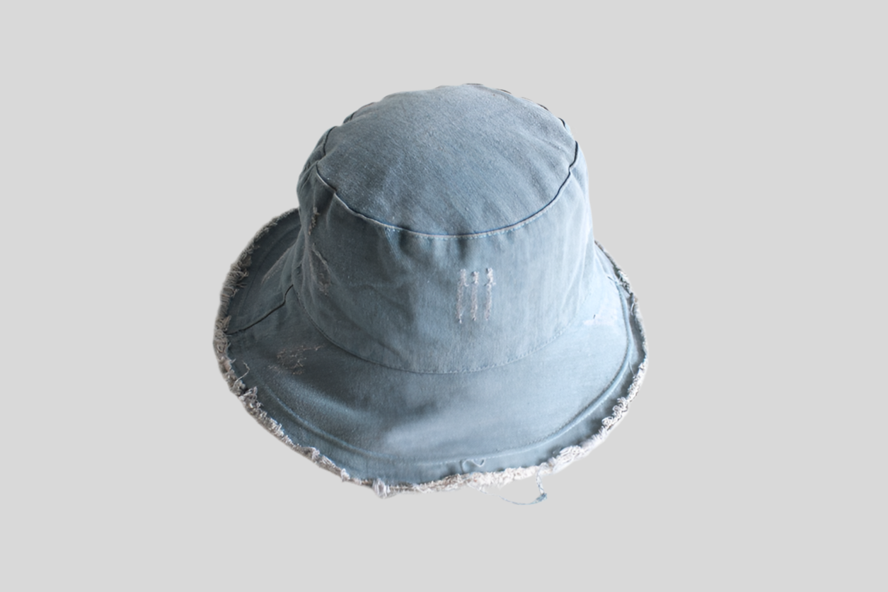 Women Summer Sunshade Raw Edge Denim Bucket Hat