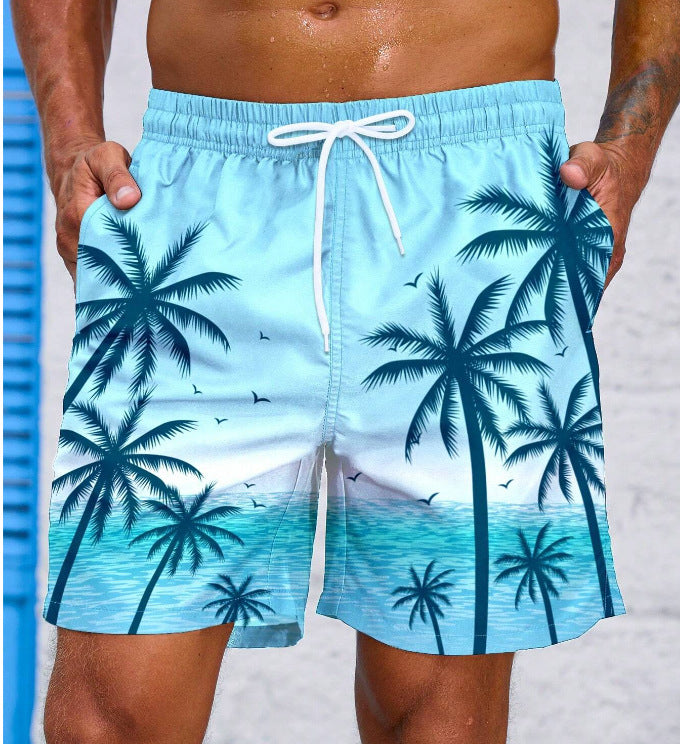 Men Fashion Loose Beach Printed Shorts