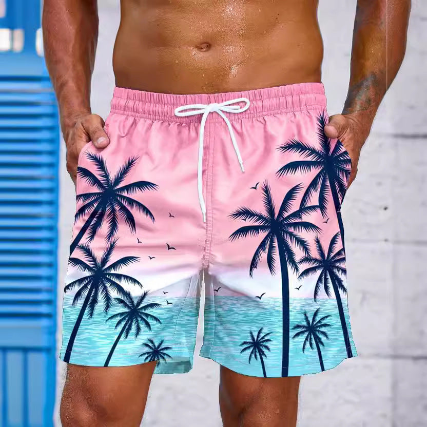 Men Fashion Loose Beach Printed Shorts