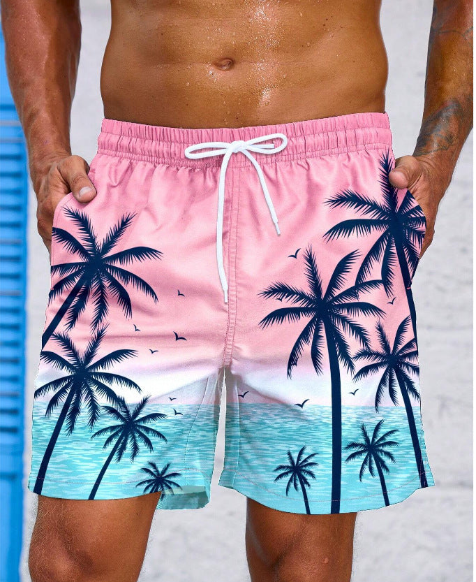 Men Fashion Loose Beach Printed Shorts