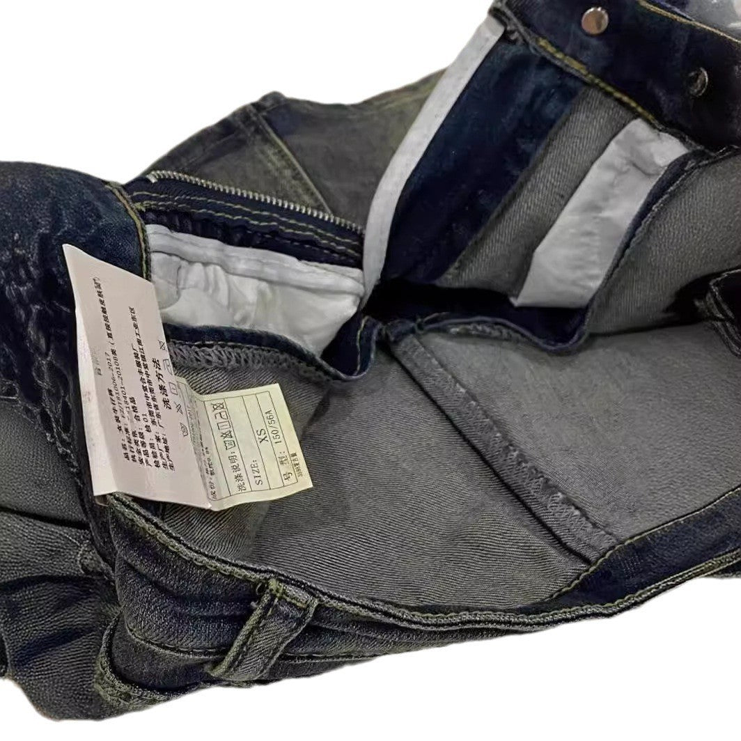 Women Retro Blue High Waist Denim Skort