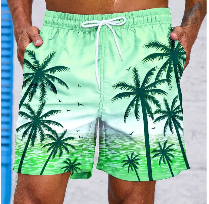 Men Fashion Loose Beach Printed Shorts