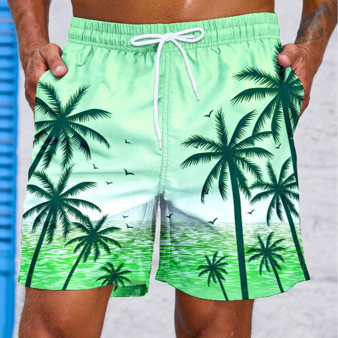 Men Fashion Loose Beach Printed Shorts