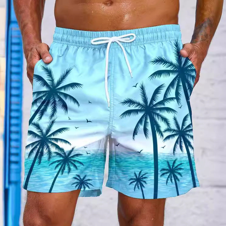 Men Fashion Loose Beach Printed Shorts