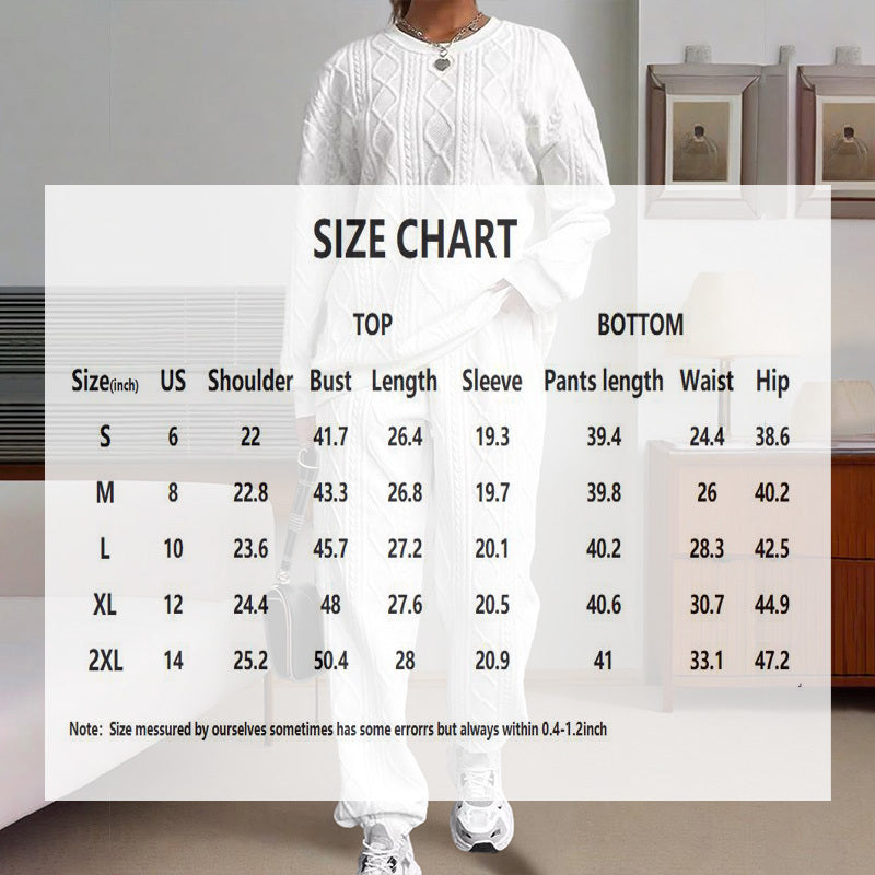 Women's Vacation Ribbed Casual Loungewear Set