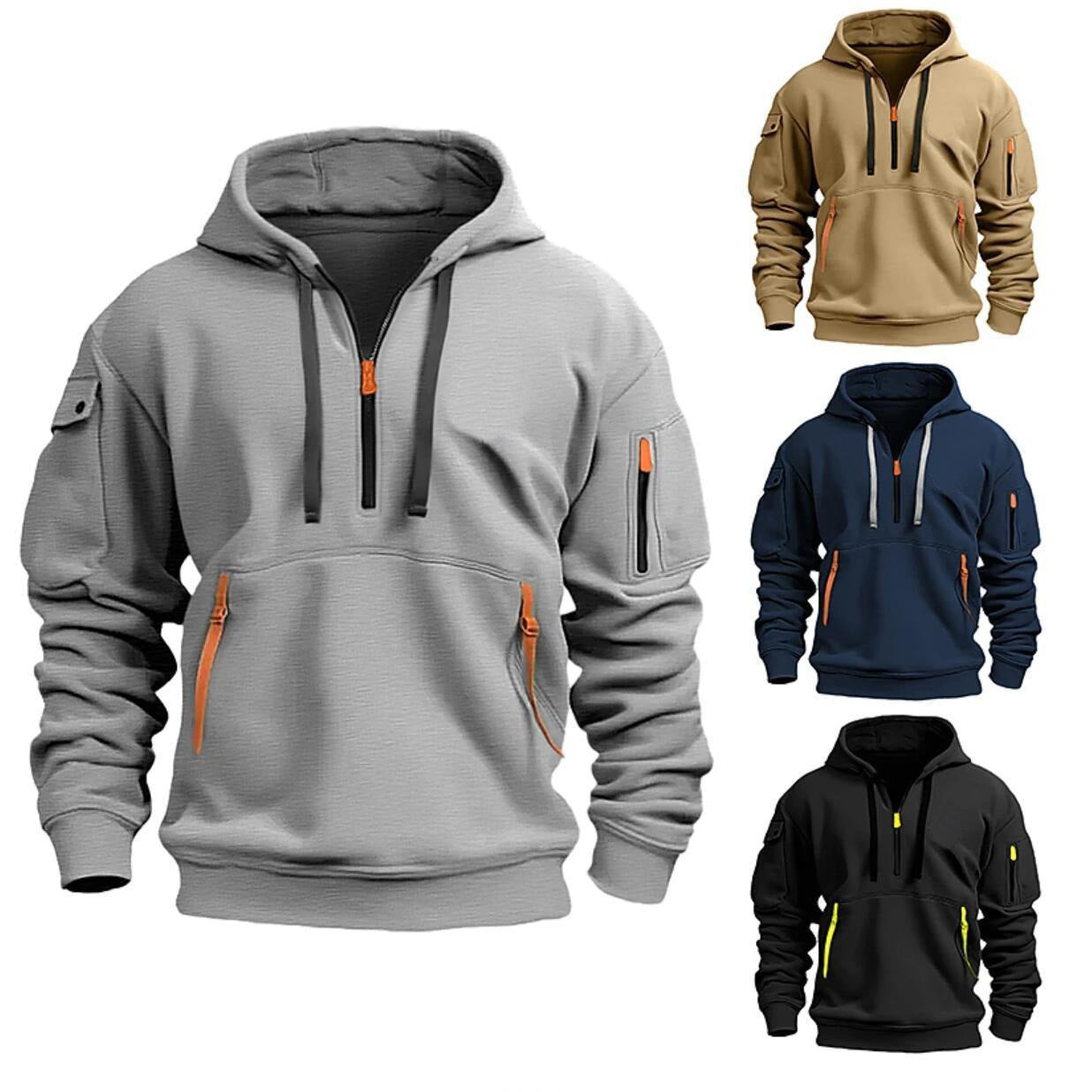 Men Comfort Shoulder Hooded Sweatshirt