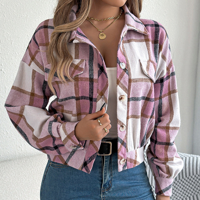 Women’s Plaid Shackets Business Casual Jacket
