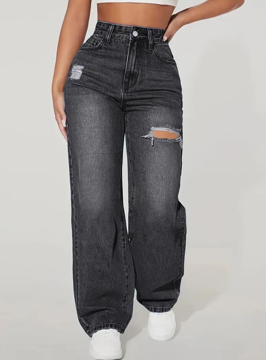 Women's American Washed Denim Trousers