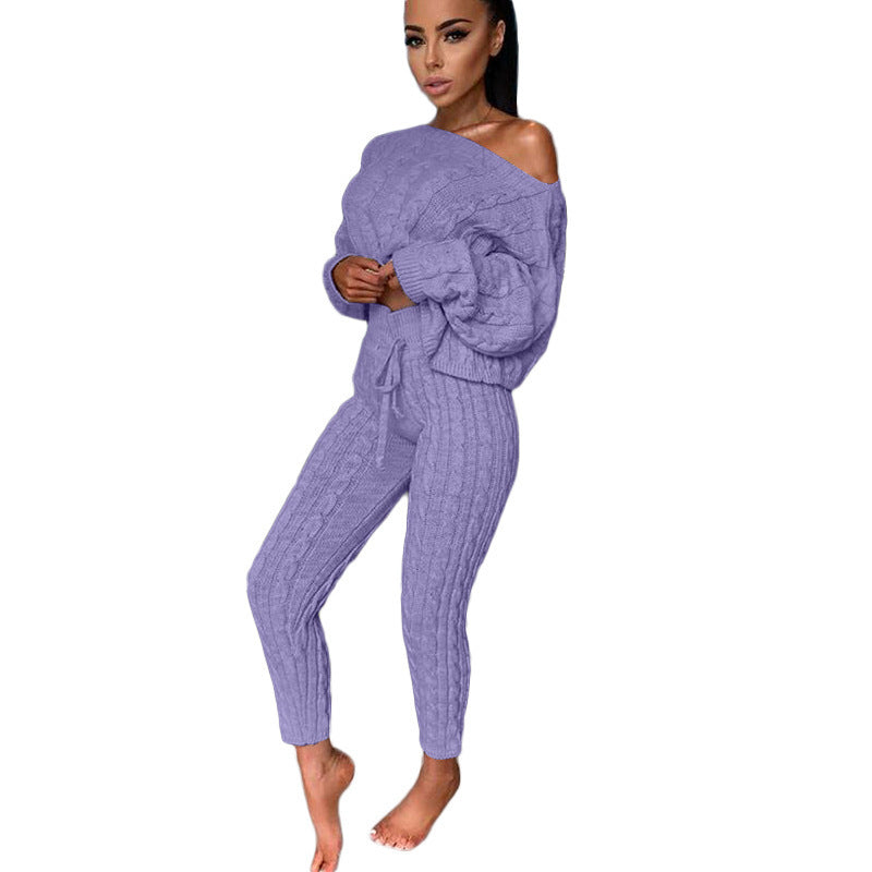 Women Autumn Nights Comfort Me Knitted Two Piece Set