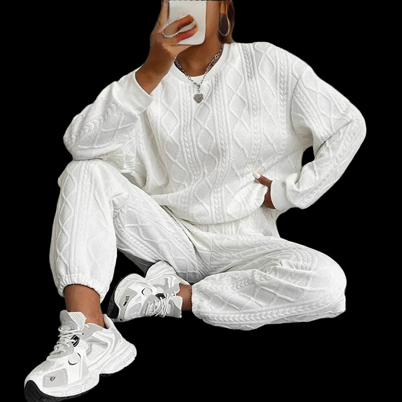 Women's Vacation Ribbed Casual Loungewear Set