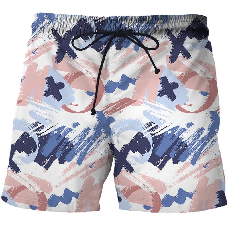 Men Abstract Graffiti Swim Shorts