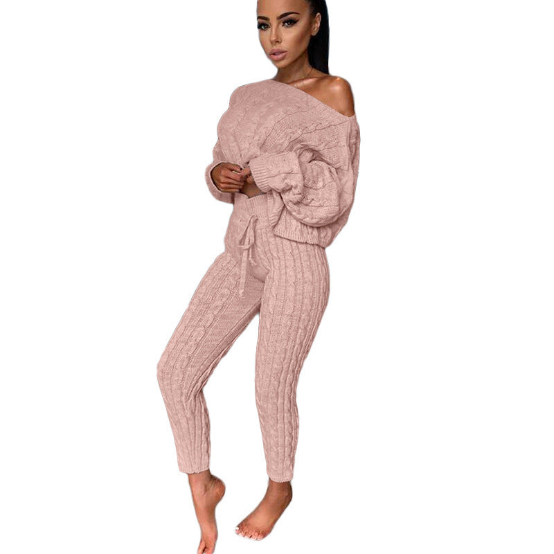 Women Autumn Nights Comfort Me Knitted Two Piece Set