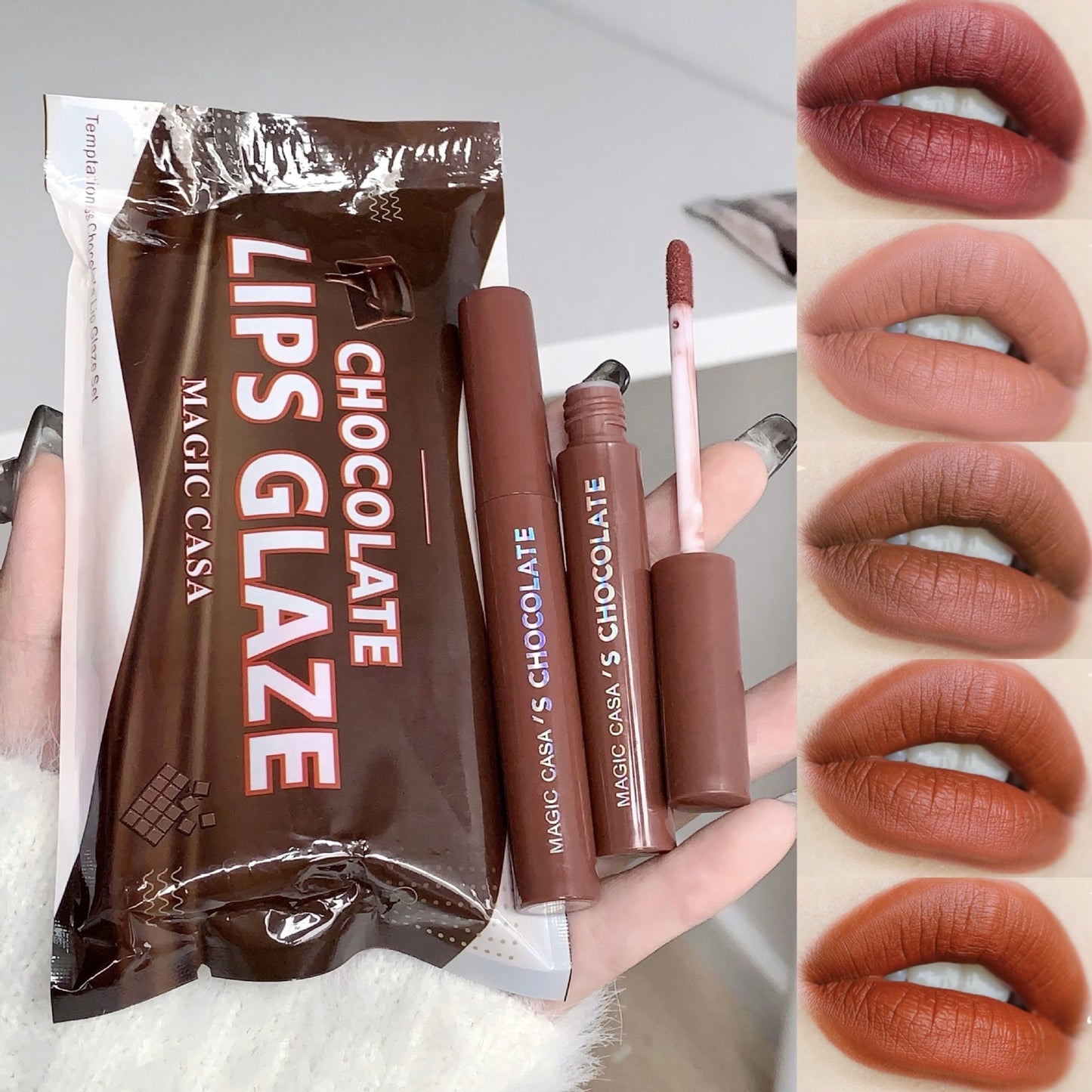 Beauty Magic Casa Chocolate Matte Lip Glaze Set