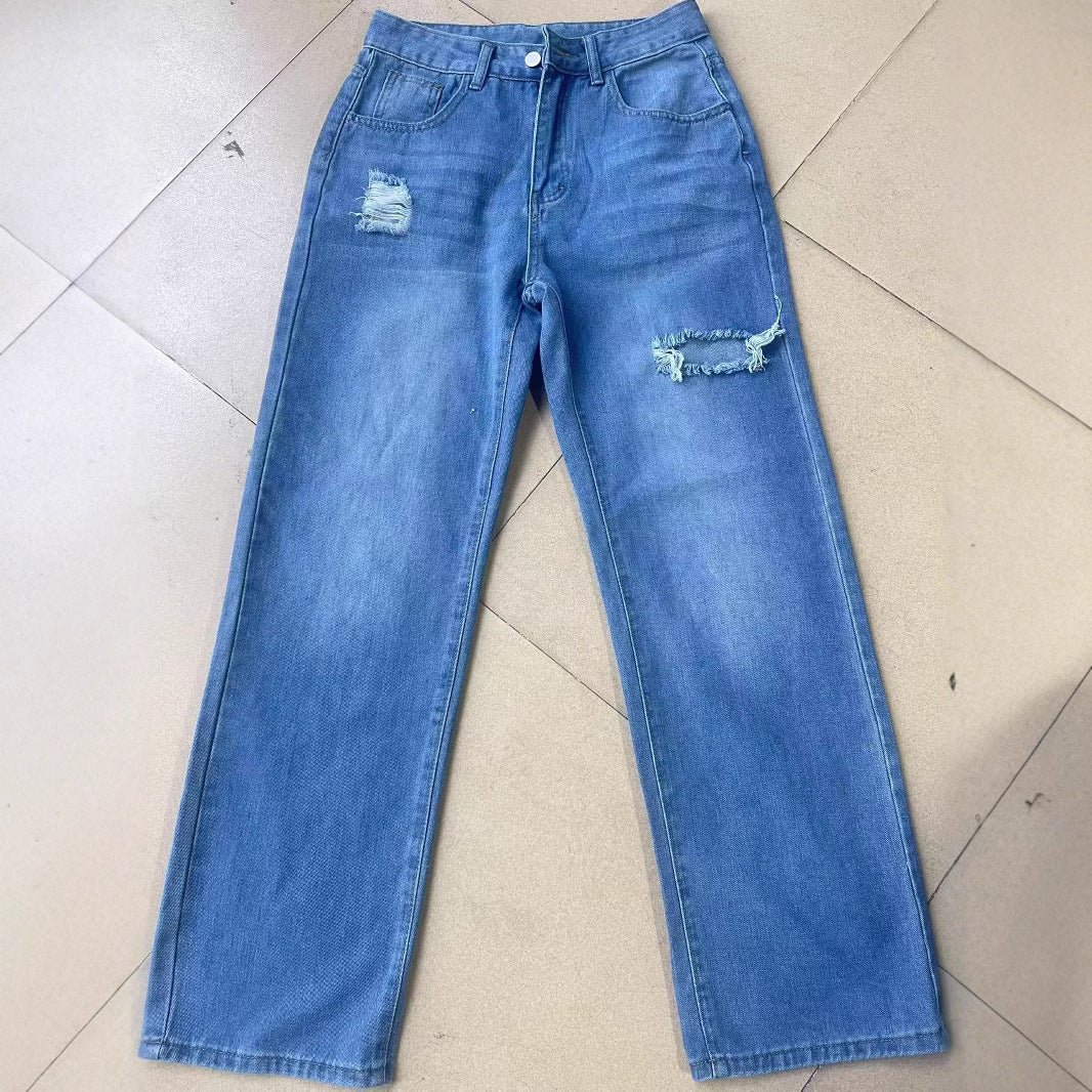 Women's American Washed Denim Trousers