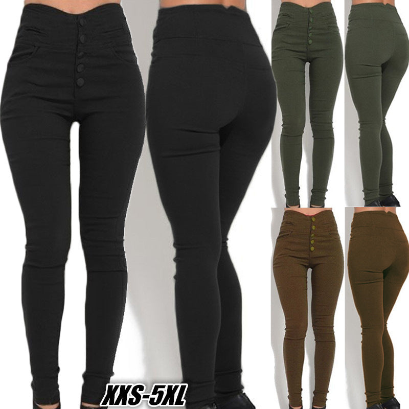 Women's Explosive Button Stretch Pants