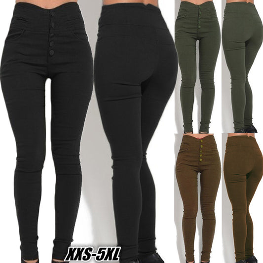 Women's Explosive Button Stretch Pants