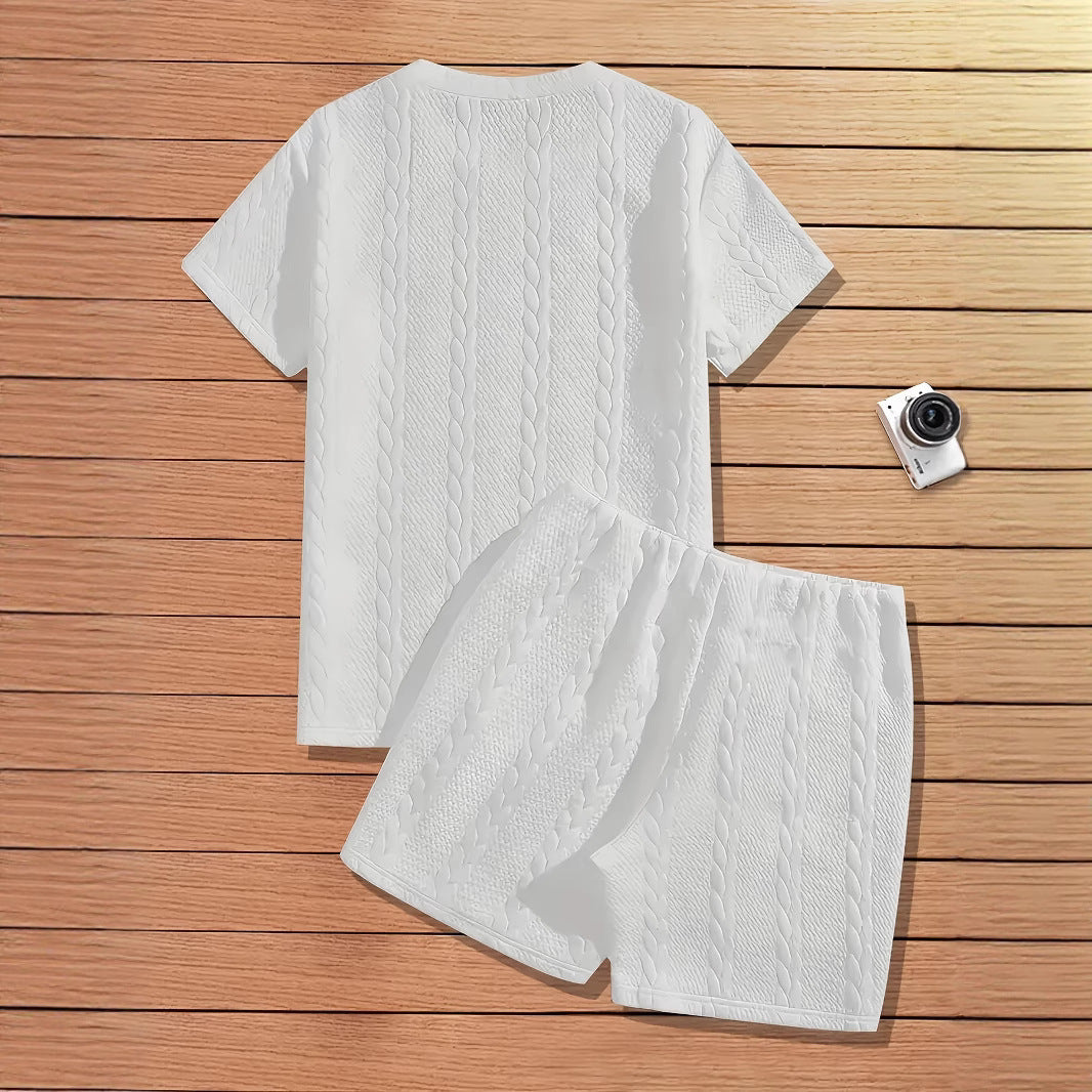 Men's Vacation Patch Design Two-piece Set