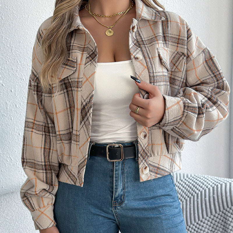 Women’s Plaid Shackets Business Casual Jacket