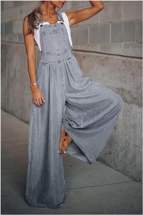 Summer Women's Pants Wide Leg Leisure Vacation Jumpsuit