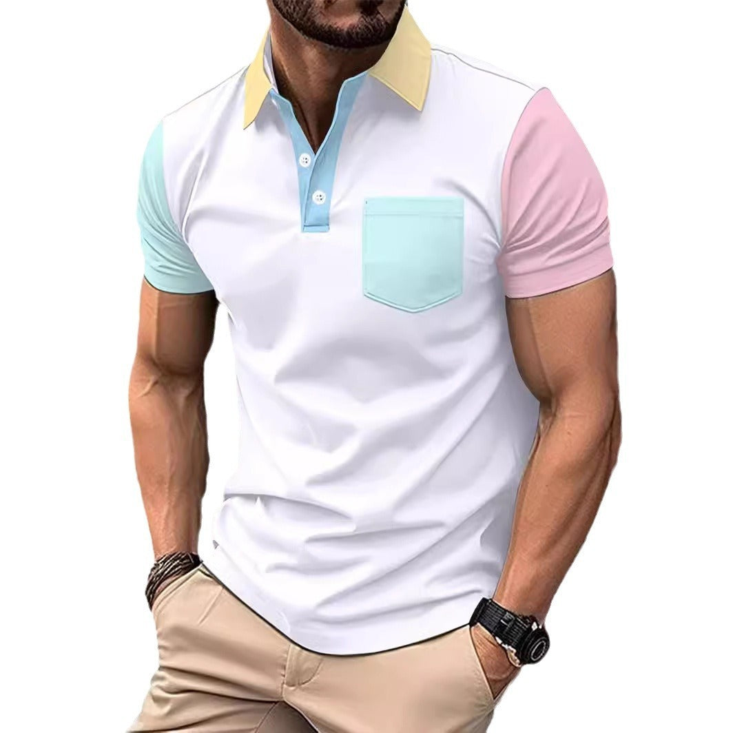 Men Color Block Trendy Fashion Polo