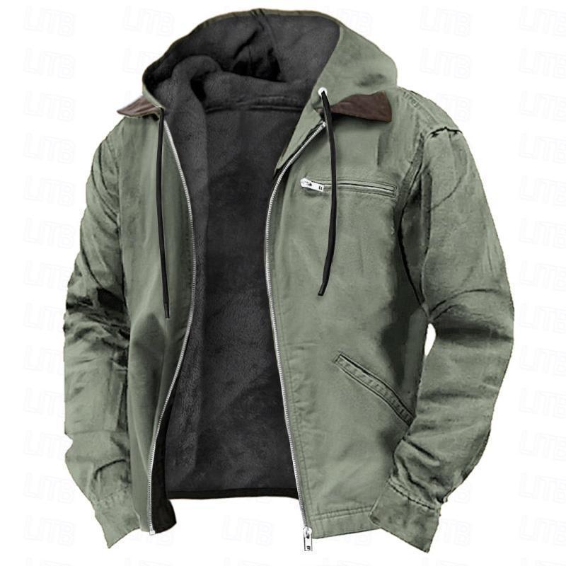Men Winter Hooded Fashion Fleece Jacket