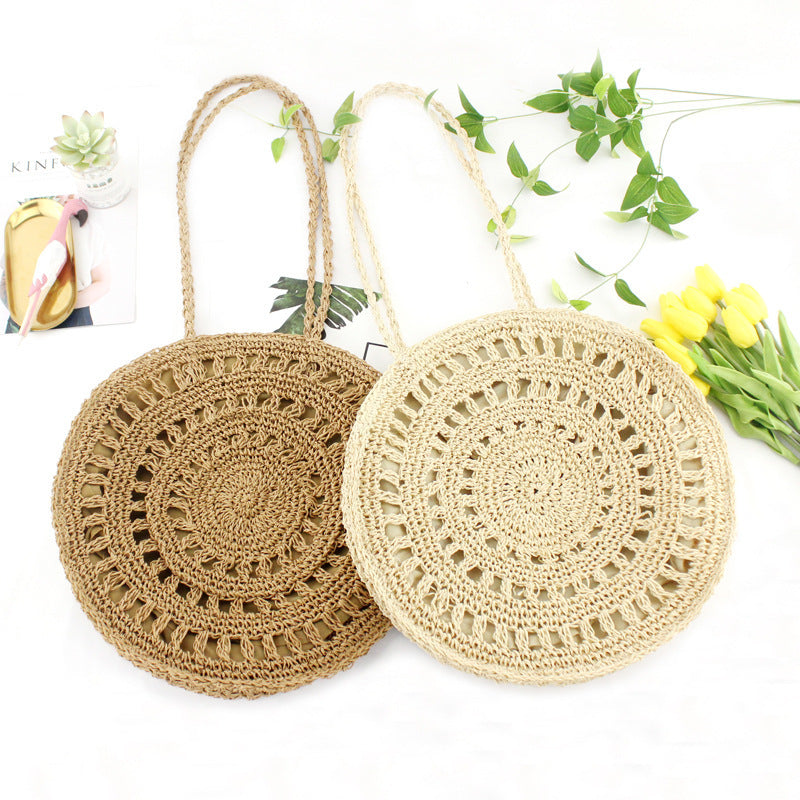 Fashion Flower Casual Women's Woven Shoulder Beach Bag