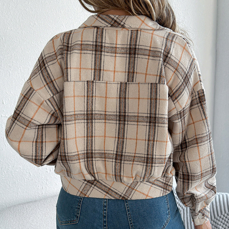 Women’s Plaid Shackets Business Casual Jacket