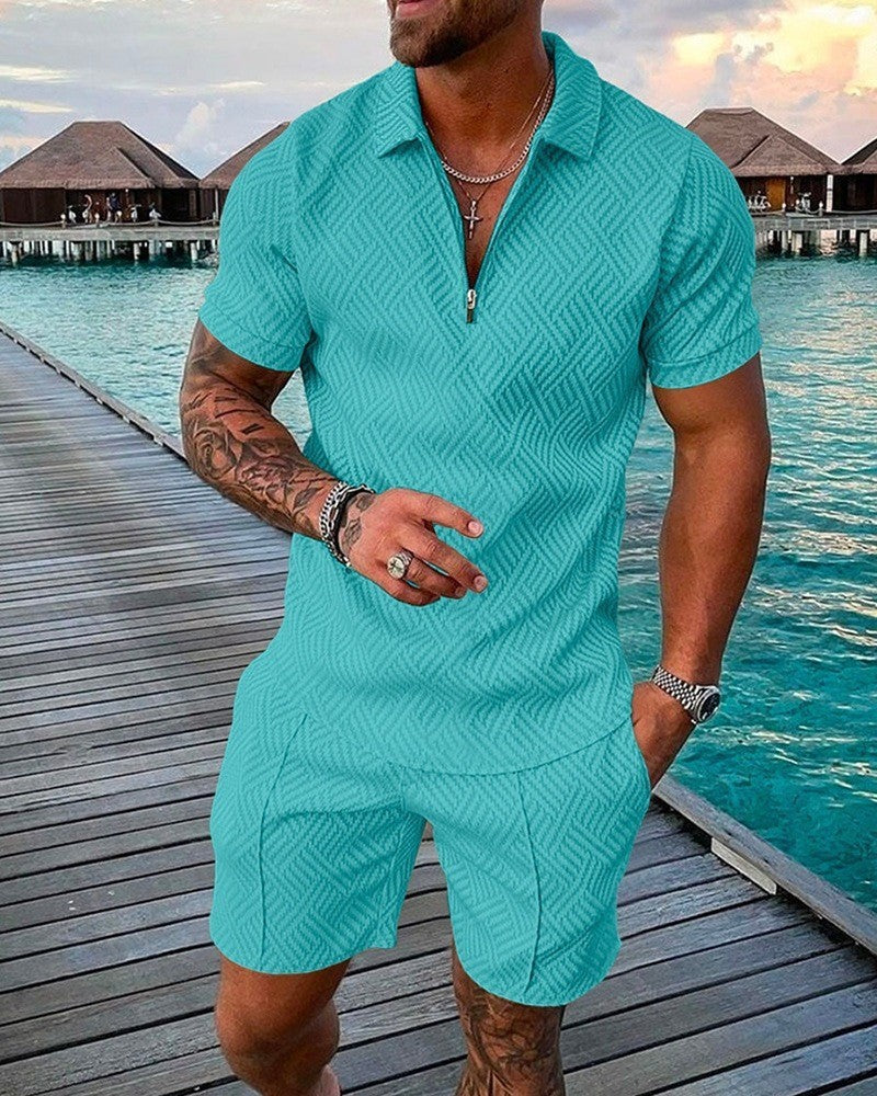 Men European And American Suit Shorts Set