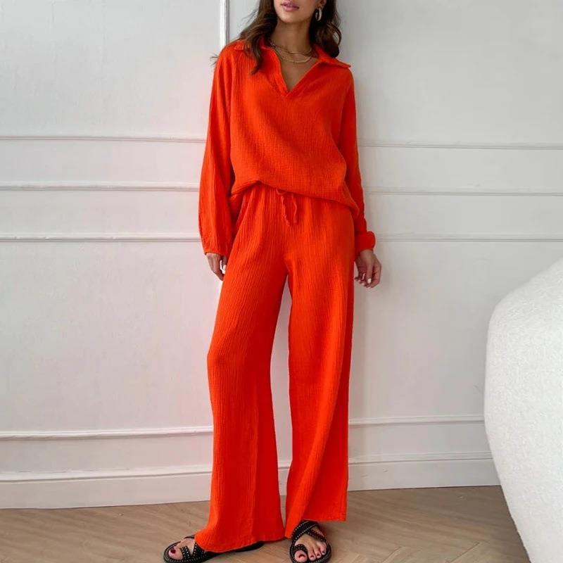 Women’s Elegant Casual Top And Trousers Suit