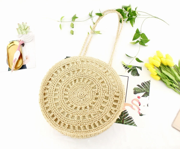 Fashion Flower Casual Women's Woven Shoulder Beach Bag