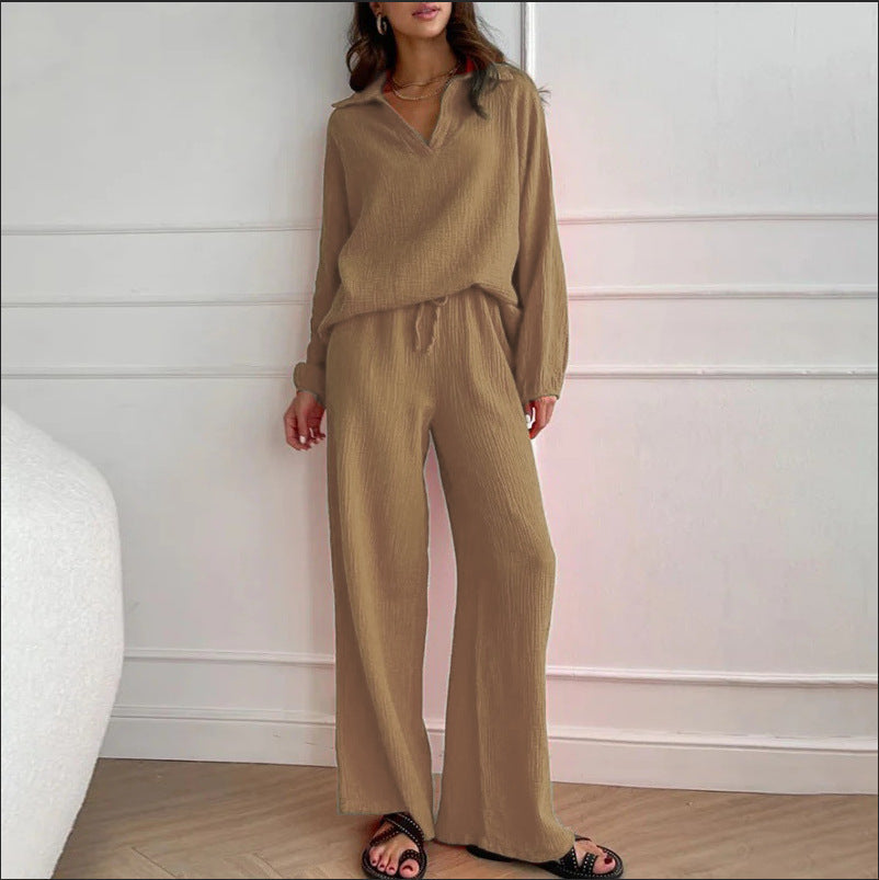 Women’s Elegant Casual Top And Trousers Suit