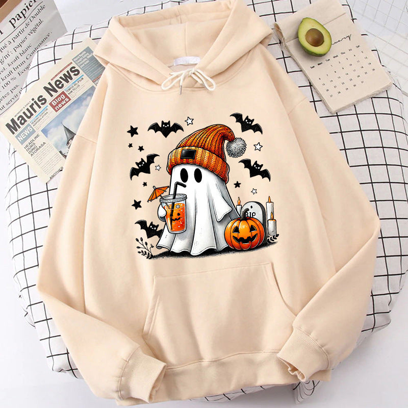 Women Halloween Ghost Pumpkin Hoodies