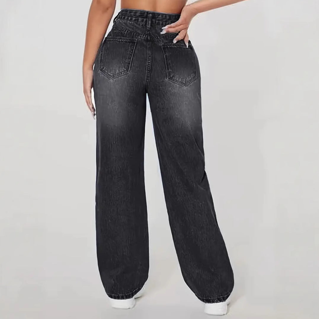 Women's American Washed Denim Trousers