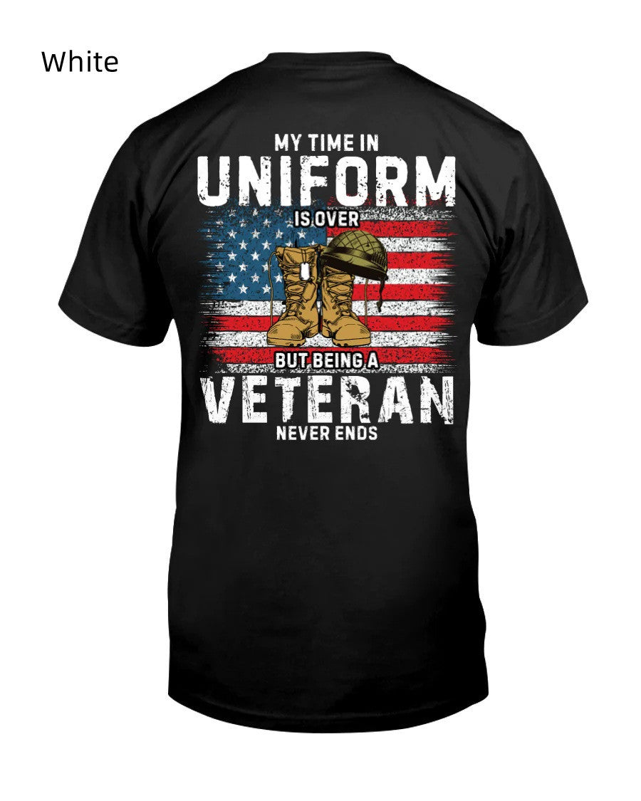 Men's American Veteran Flag Casual Printed T-Shirt